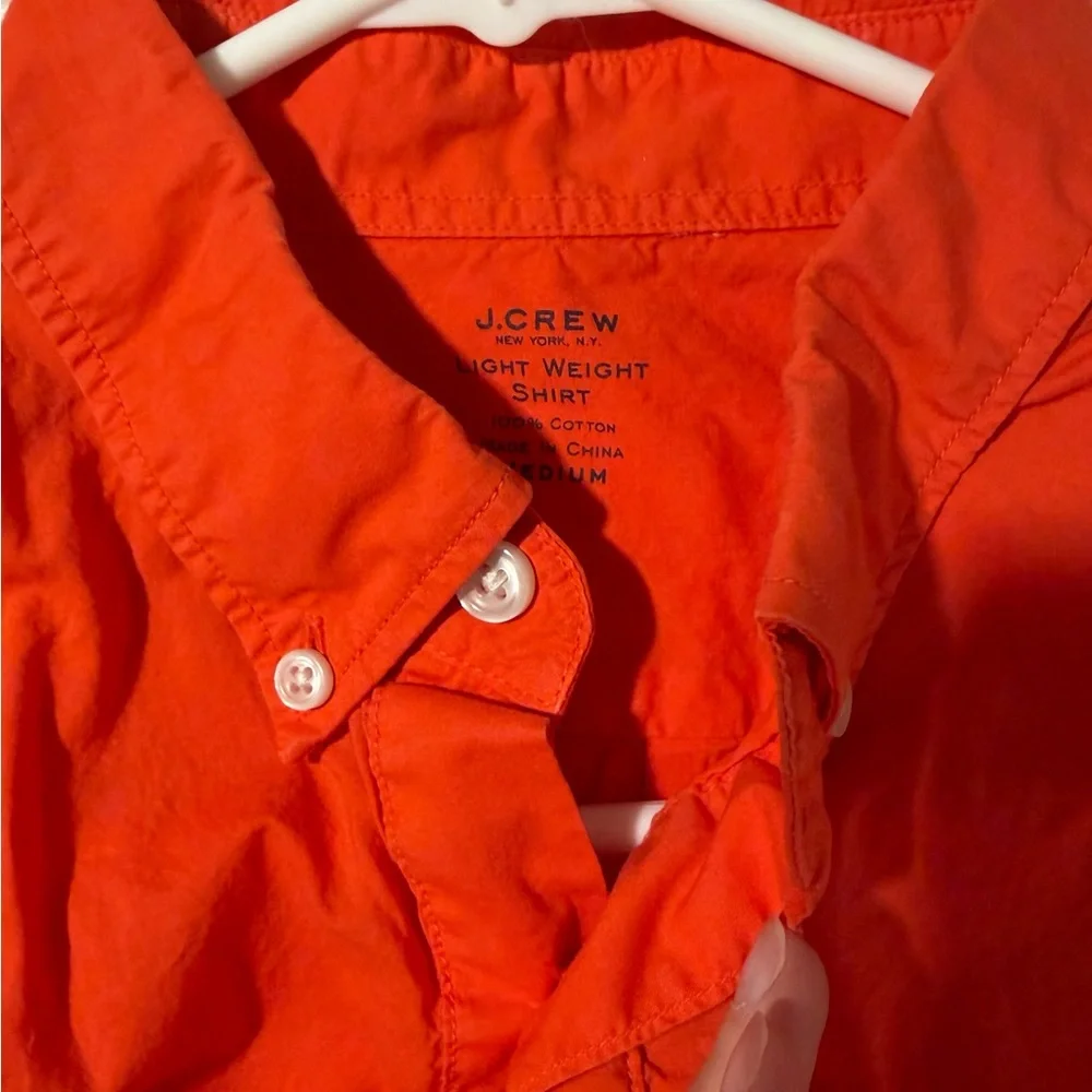 J. Crew Orange Button Down Short Sleeve Shirt